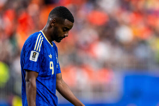 Alexander Isak of Sweden looks dejected