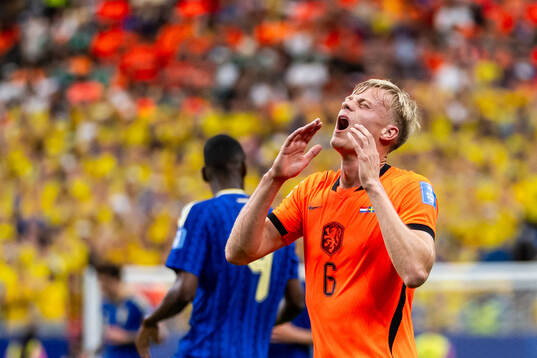 Jan Paul Van Hecke of Netherlands looks dejected