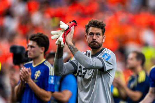 Goalkeeper Kristoffer Nordfeldt of Sweden