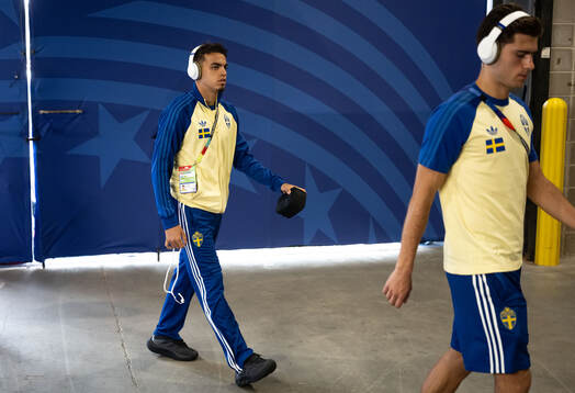 Yasin Ayari of Sweden arrives at Houston Stadium