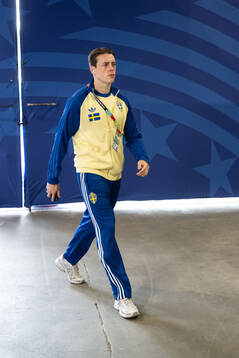 Elliot Stroud of Sweden arrives at Houston Stadium