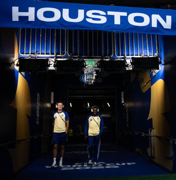 Besfort Zeneli and Taha Ali of Sweden arrive at Houston