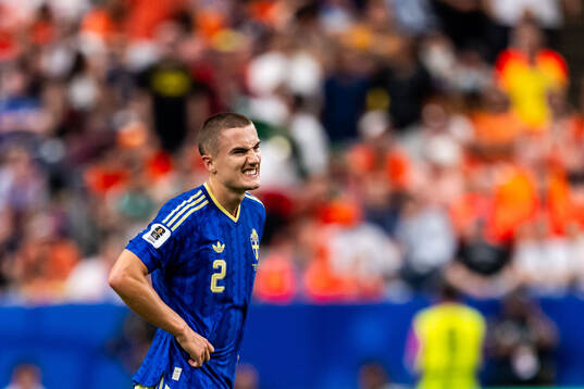 Gustaf Lagerbielke of Sweden looks dejected