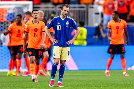 Benjamin Nygren of Sweden looks dejected