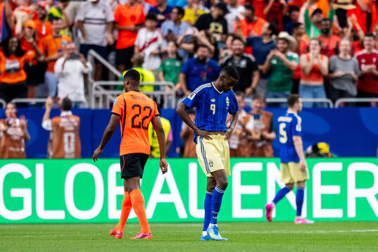 Alexander Isak of Sweden looks dejected