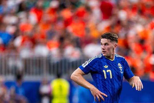 Viktor Gyökeres of Sweden looks dejected