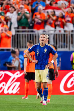 Gustaf Lagerbielke of Sweden looks dejected