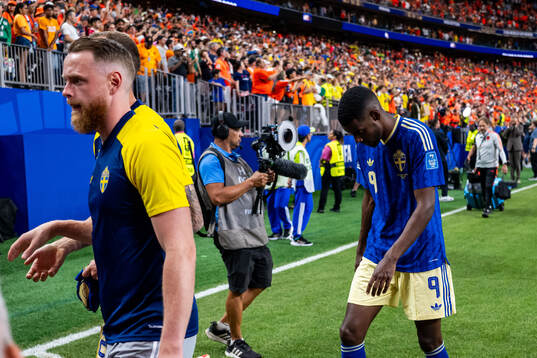 Alexander Isak of Sweden looks dejected