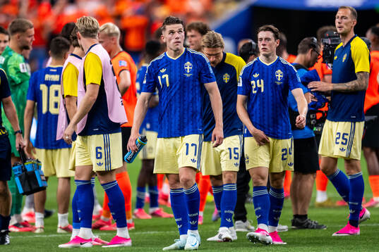 Viktor Gyökeres of Sweden looks dejected