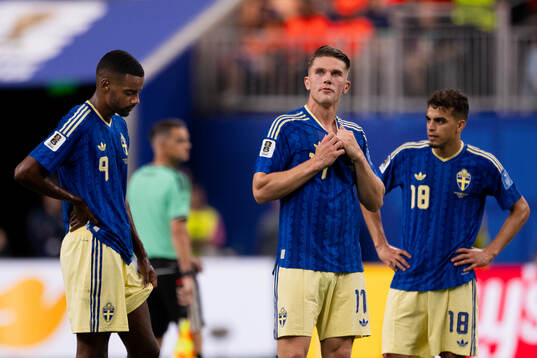 Alexander Isak, Viktor Gyökeres and Yasin Ayari of Sweden