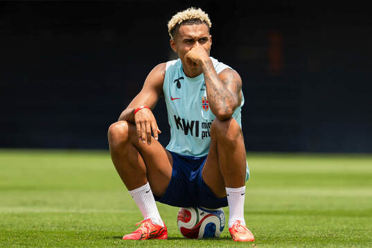 Antonio Nusa of the Norwegian national football team at a