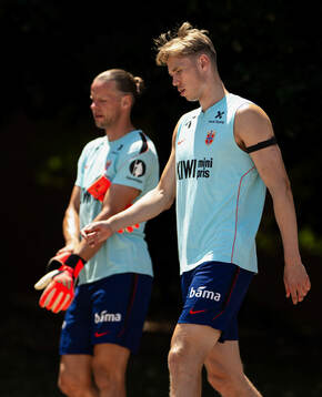 Goalkeeper Ørjan Håskjold Nyland and Torbjørn Lysaker