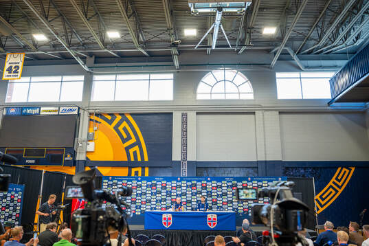 Head coach Ståle Solbakken and press officer Morten