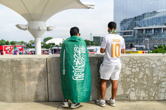 Supporters of Saudi Arabia outside the stadium