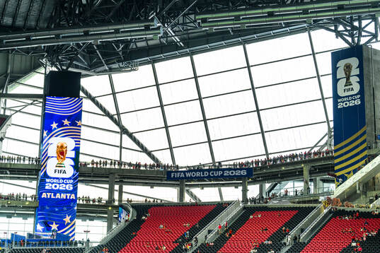 Spectators arrive at Atlanta Stadium