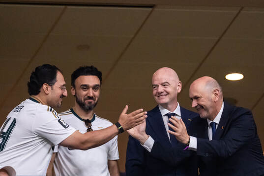FIFA president Gianni Infantino in the stands