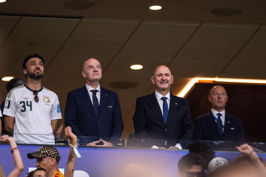 FIFA president Gianni Infantino in the stands