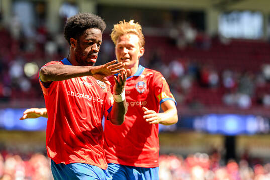 Helsingborgs Kevin Nyarko jublar
