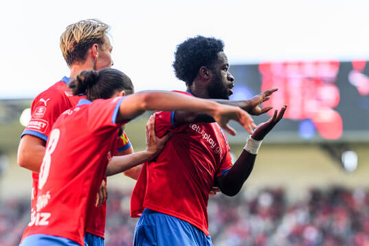 Helsingborgs Kevin Nyarko jublar