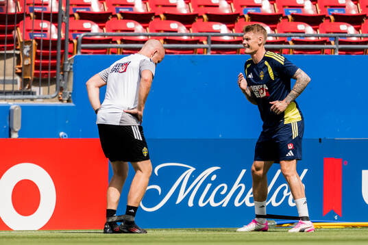Eric Smith of the Swedish national football team at a