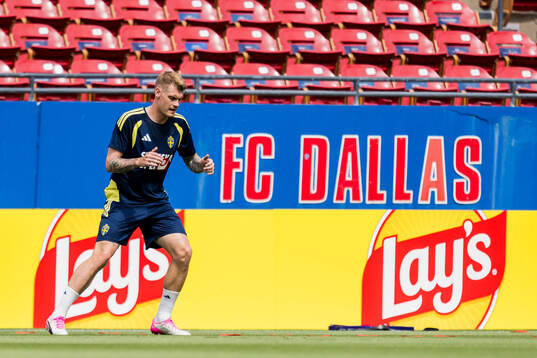 Eric Smith of the Swedish national football team at a
