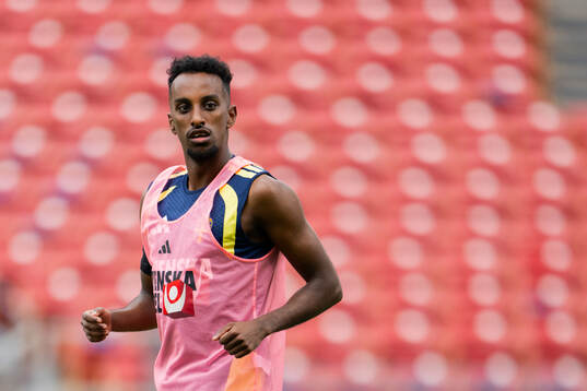 Taha Ali of the Swedish national football team at a