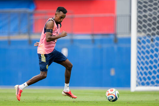 Taha Ali of the Swedish national football team at a