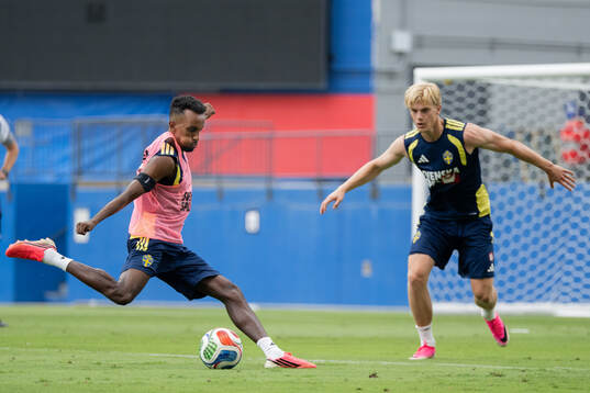 Taha Ali and Lucas Bergvall of the Swedish national