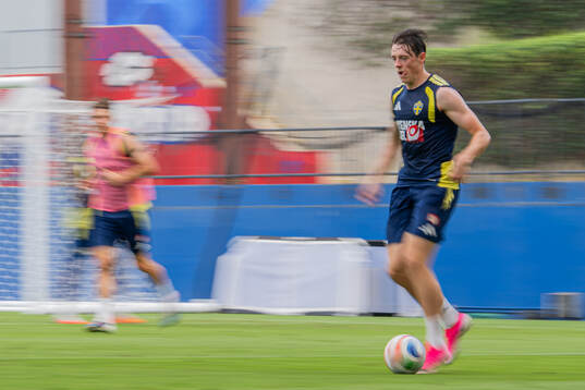 Elliot Stroud of the Swedish national football team at a