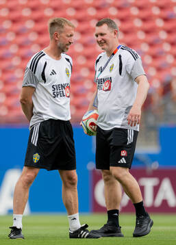 Head coach Graham Potter and Kim Källström, head of