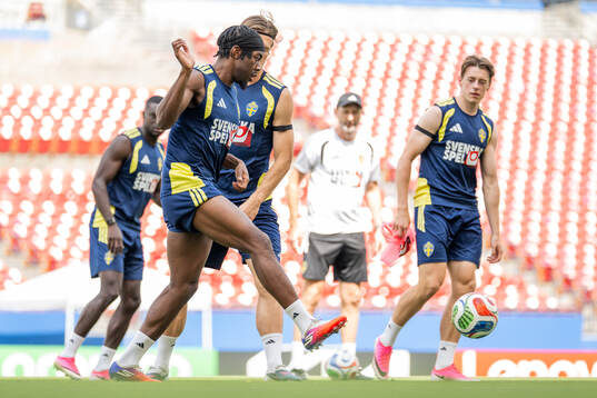 Anthony Elanga of the Swedish national football team at a
