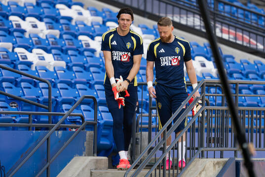 Goalkeeper Jacob Widell Zetterström and goalkeeper Viktor