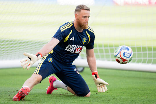 Goalkeeper Viktor Johansson of the Swedish national
