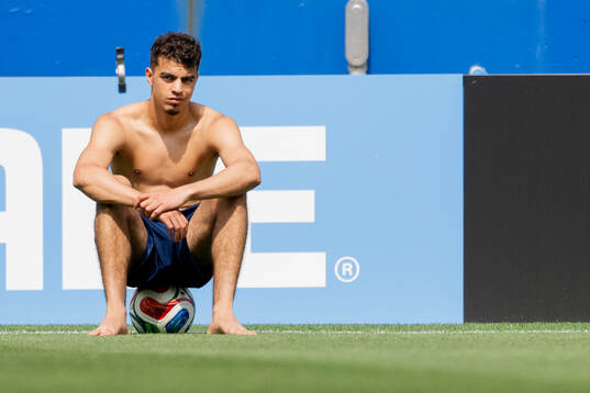 Yasin Ayari of the Swedish national football team at a