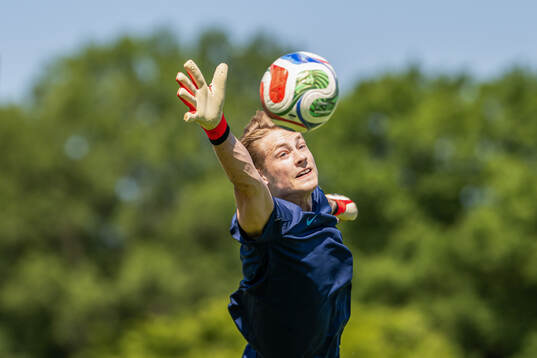 Goalkeeper Sander Tangvik of the Norwegian national