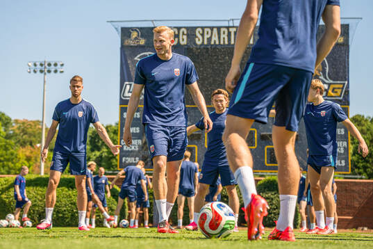 Sondre Langås of the Norwegian national football team at a