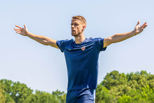 Kristoffer Ajer of the Norwegian national football team at