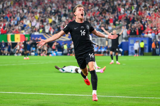 Marcus Holmgren Pedersen of Norway celebrates