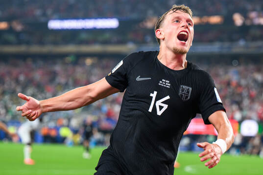 Marcus Holmgren Pedersen of Norway celebrates