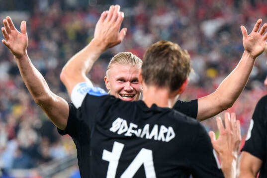 Erling Braut Haaland and Martin Ødegaard of Norway
