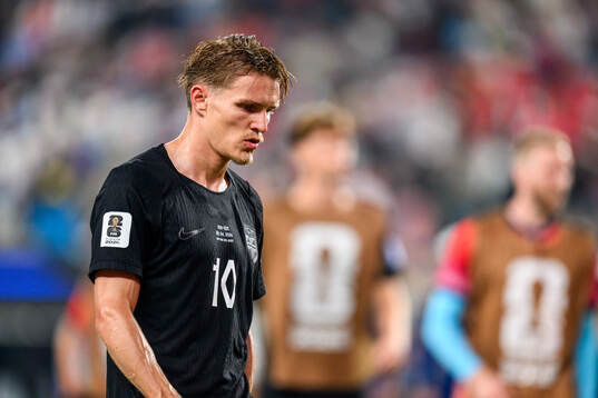 Martin Ødegaard of Norway looks dejected