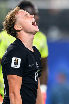 Andreas Schjelderup of Norway reacts