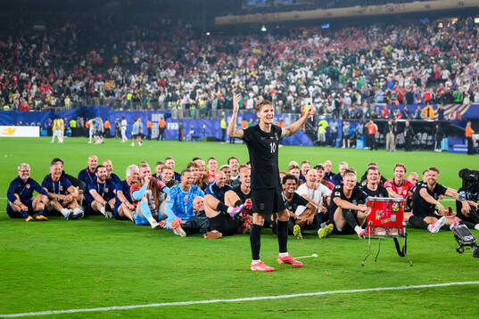Martin Ødegaard of Norway celebrates
