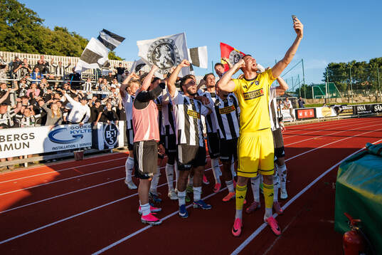 Landskronas spelare jublar