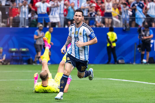 Lionel Messi of Argentina celebrates