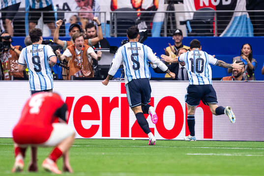 Lionel Messi of Argentina celebrates