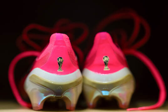The shoes of Martin Ødegaard of Norway in the dressing room