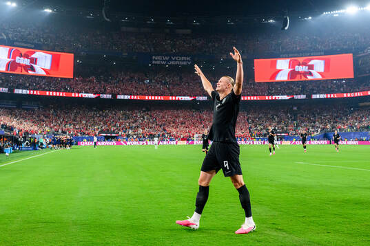 Erling Braut Haaland of Norway celebrates