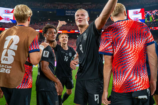 Oscar Bobb, Martin Ødegaard and Erling Braut Haaland of