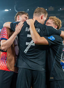 Jørgen Strand Larsen, Alexander Sørloth and Andreas